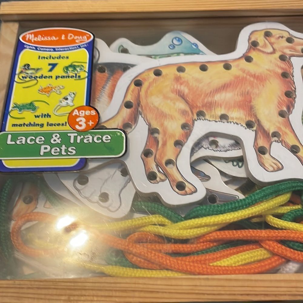 Melissa and Doug Pet Lace Trace Set 7 Wooden Boards